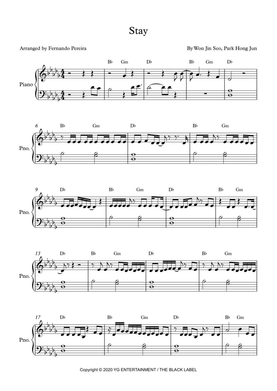 Stay (arr. Fernando Pereira)