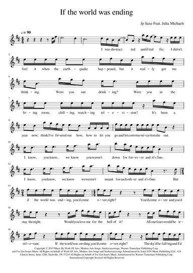 If The World Was Ending (arr. Manuela Cabral)