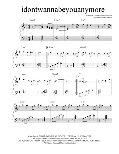 Idontwannabeyouanymore (arr. Johnny Sonntag)
