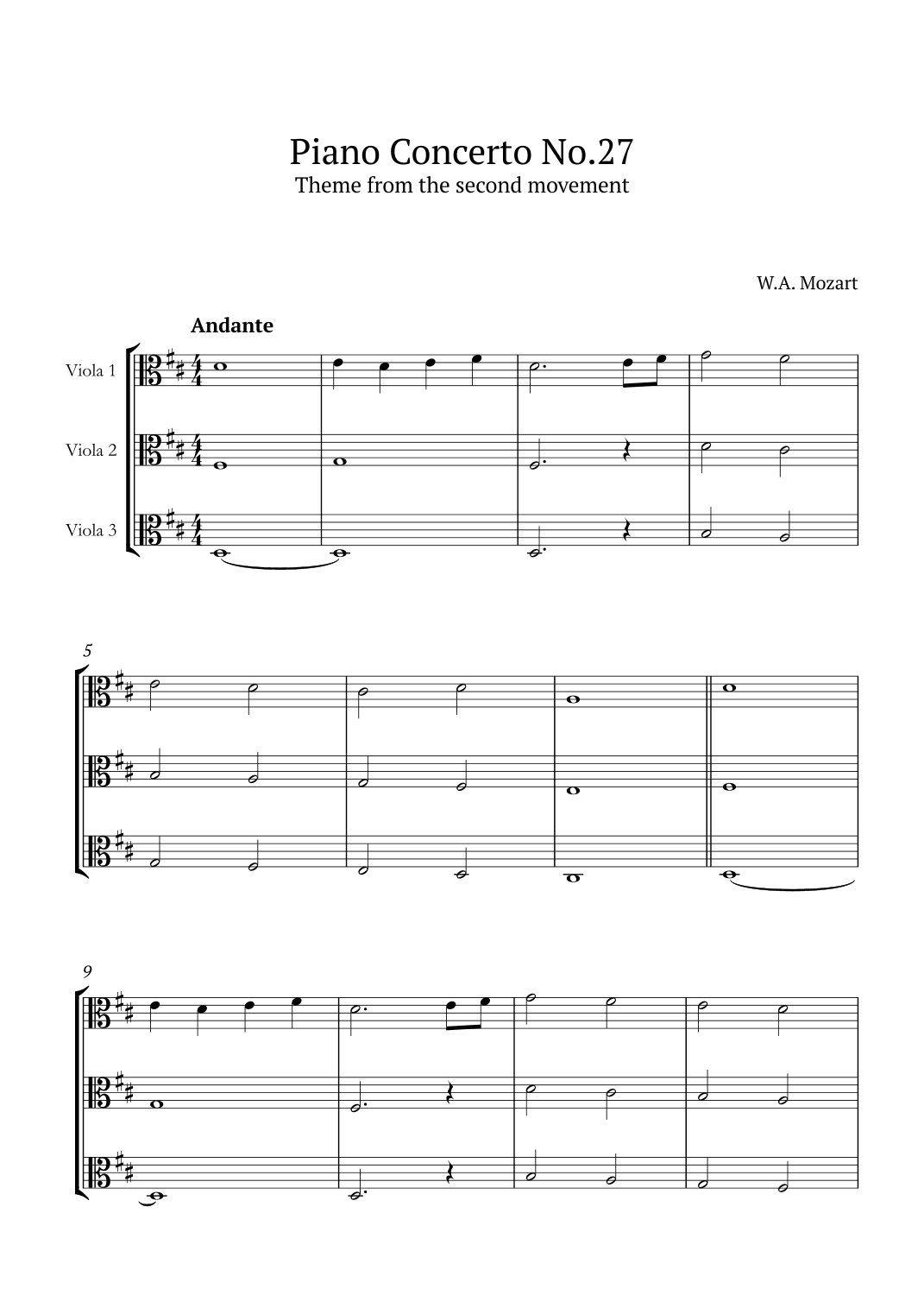 Piano Concerto No.27 (arr. André Nusa)