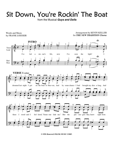 Sit Down You're Rockin' The Boat (arr. Kevin Keller)