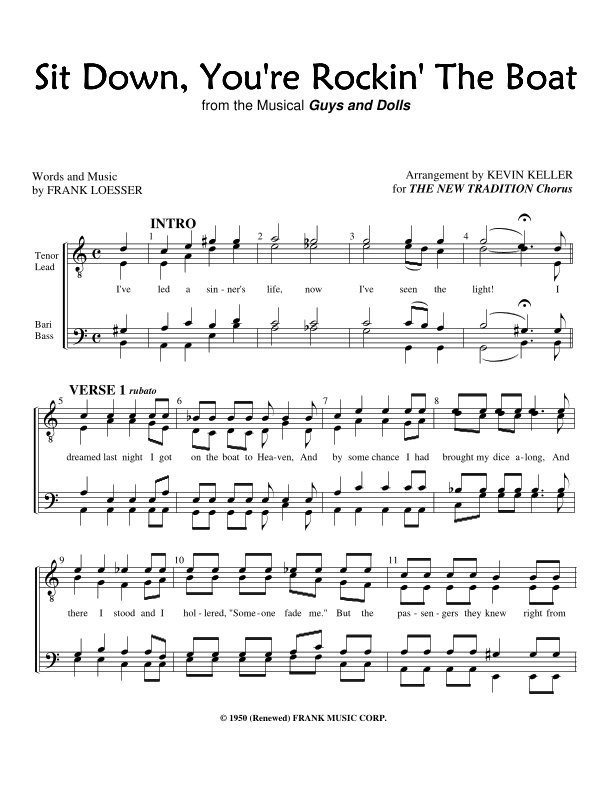 Sit Down You're Rockin' The Boat (arr. Kevin Keller)