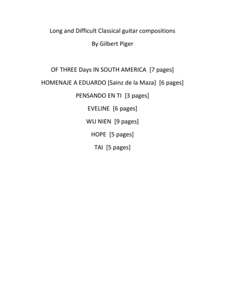 OF THREE DAYS IN SOUTH AMERICA