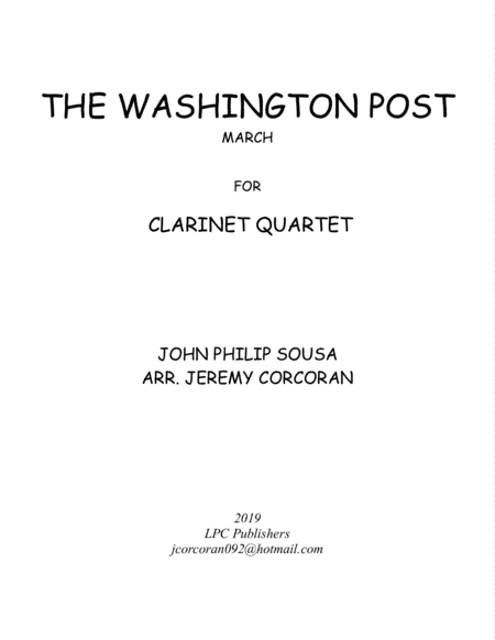 The Washington Post March for Clarinet Quartet (arr. Jeremy Corcoran)