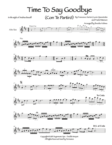 Con Te Partiro (time To Say Goodbye) (arr. Brooks Holmes)