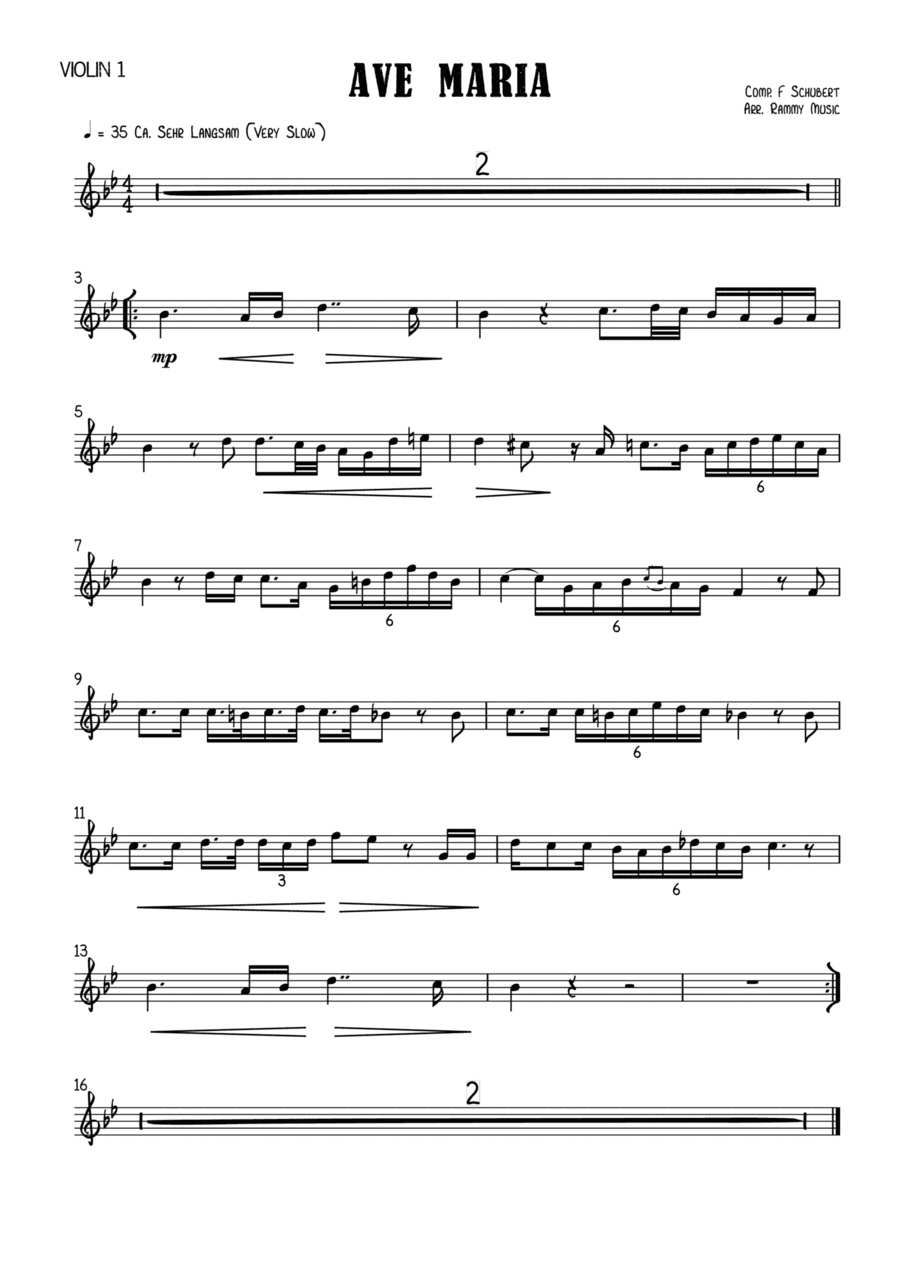 Ave Maria arr. for String Quartet (arr. Rammy Music)