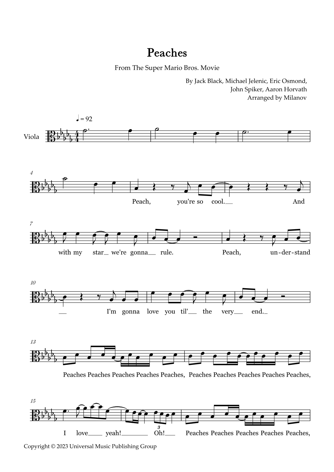 Peaches (arr. Milanov)