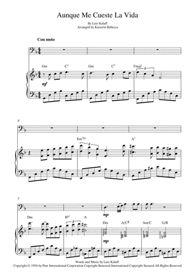 Aunque Me Cueste La Vida (arr. Kaiserin Rebecca)
