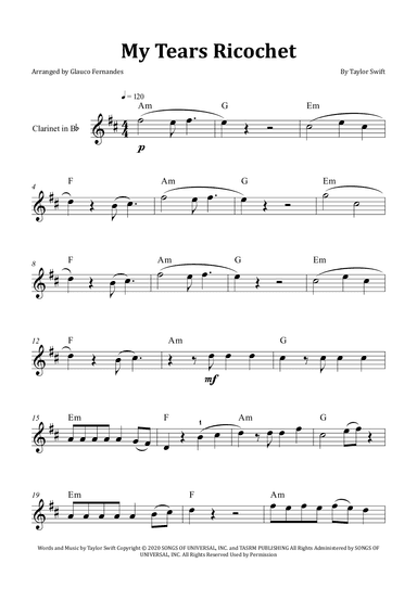 My Tears Ricochet (arr. Glauco Fernandes)