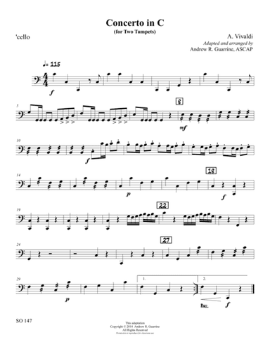Concerto in C (for Two Trumpets) (arr. Adapted and arranged by Andrew R. Guarrine)