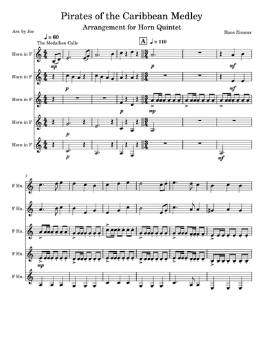 Pirates Of The Caribbean (arr. Joe Goh)
