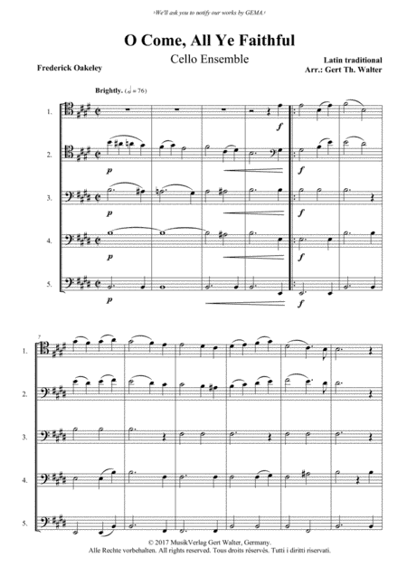 O Come, All Ye Faithful (arr. Gert Th. Walter)