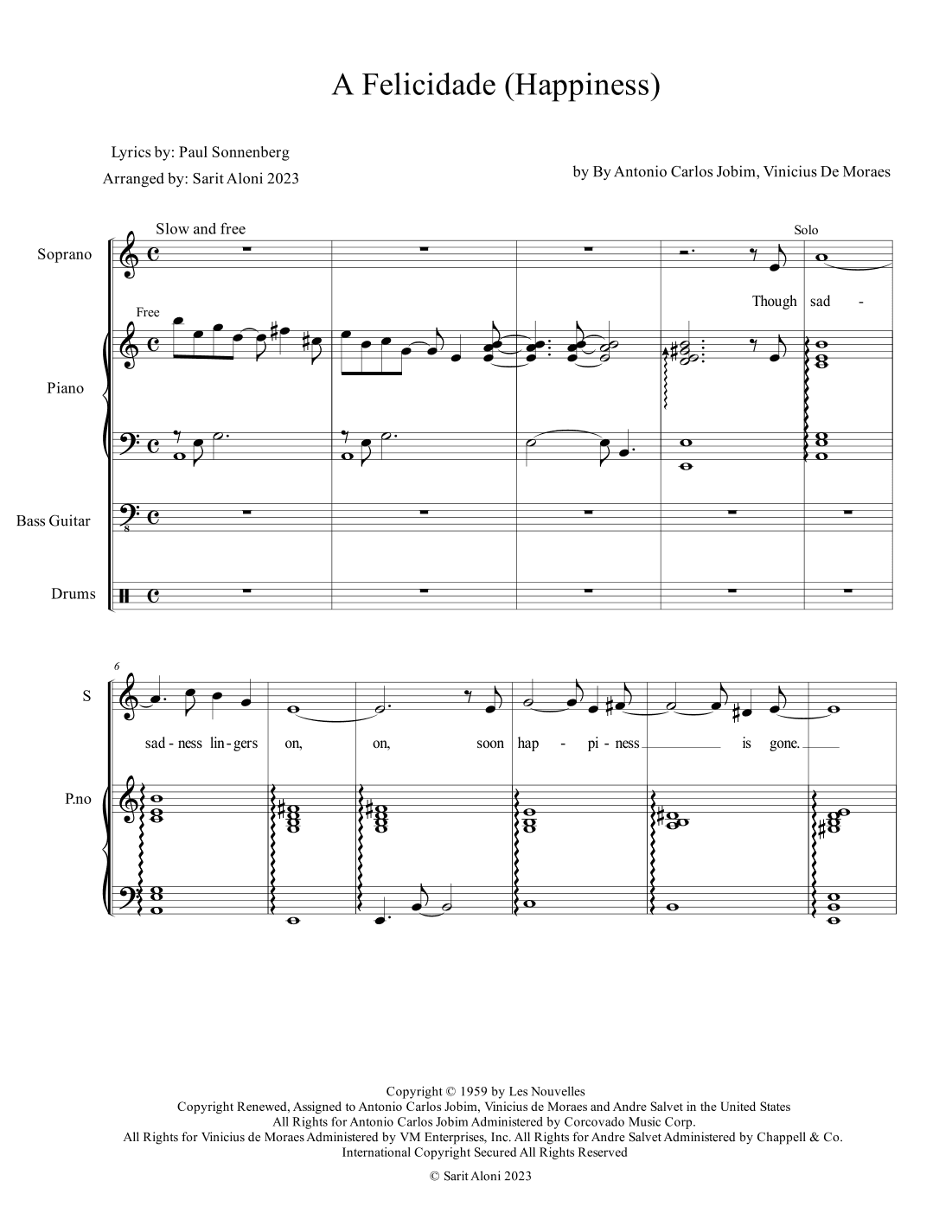 A Felicidade (arr. Sarit Aloni)