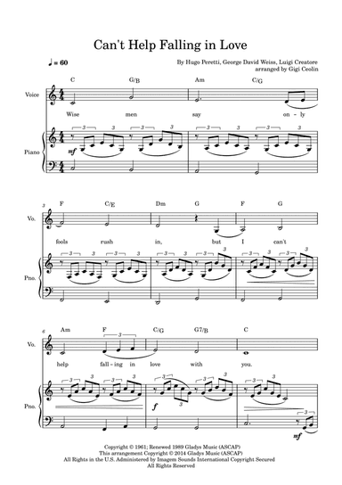 Can't Help Falling In Love (arr. Gigi Ceolin)