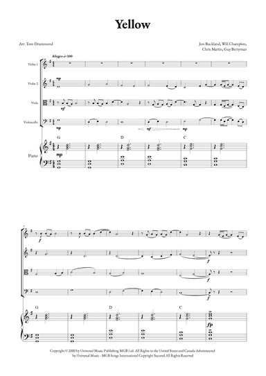 Yellow (arr. Tom Drummond)