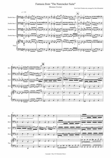 Miniature Overture (Fantasia from Nutcracker) for Double Bass Quartet (arr. David Burndrett)