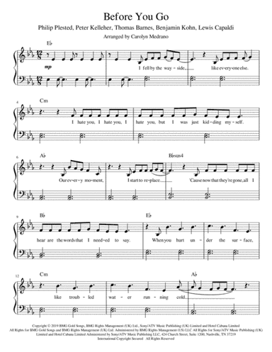 Before You Go (arr. Carolyn Medrano)
