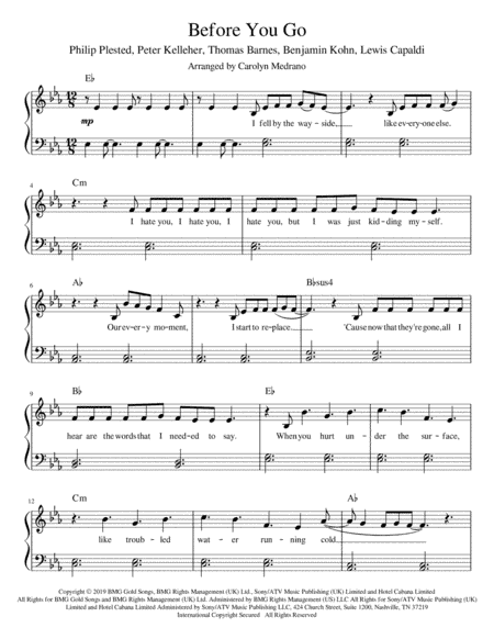 Before You Go (arr. Carolyn Medrano)