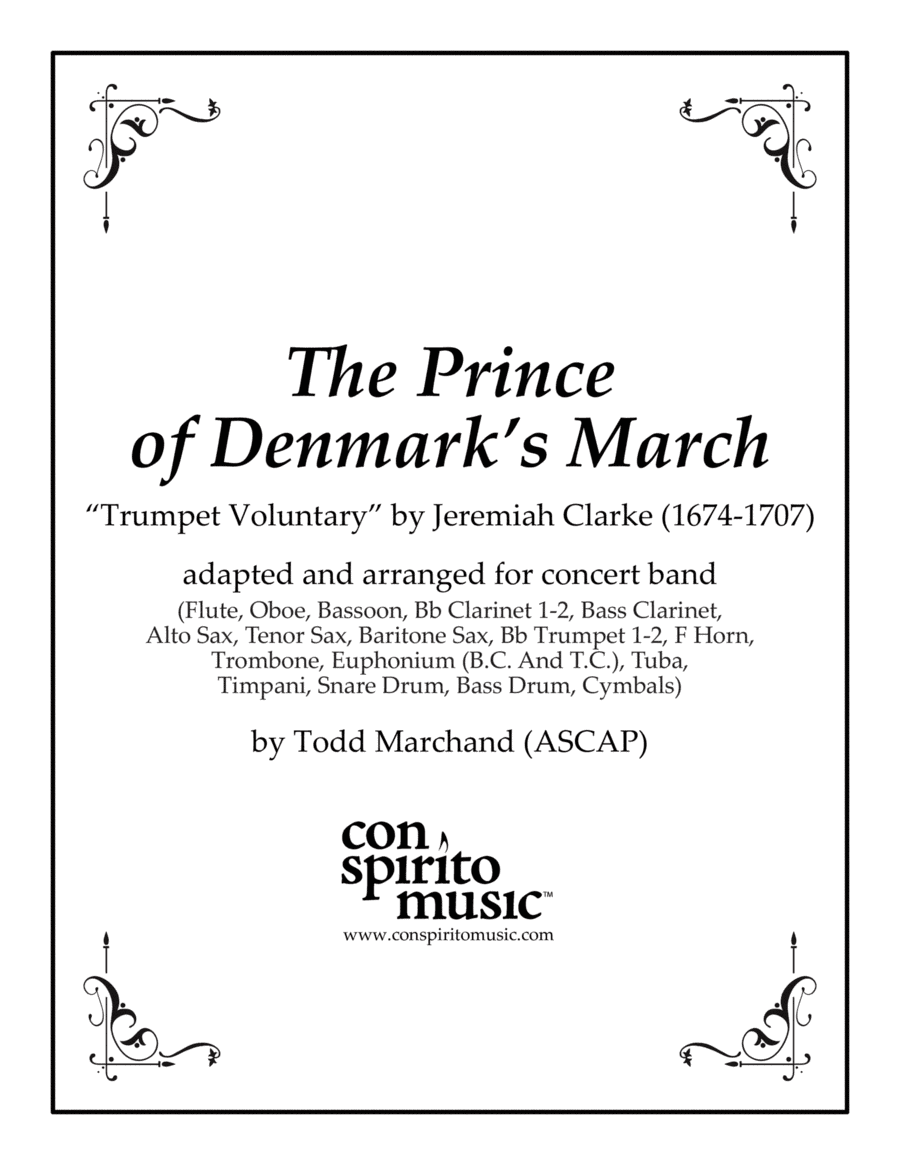 The Prince of Denmark's March - concert band (arr. Todd Marchand (ASCAP))