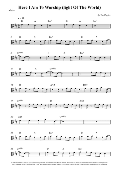 Here I Am To Worship (light Of The World) (arr. Wesley S. SIlva)