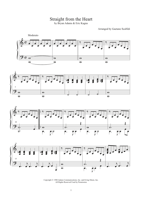 Straight From The Heart (arr. Gaetano Scalfidi)