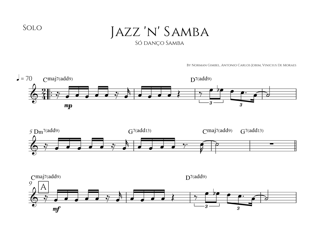Jazz 'n' Samba (so Danco Samba) (arr. Rafael Fernandes da Silva)