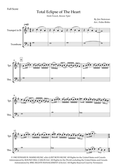 Total Eclipse Of The Heart (arr. Fabio Britto)