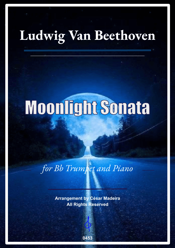 Moonlight Sonata by Beethoven 1 mov. - Bb Trumpet and Piano (Full Score and Parts) (arr. César Madeira)