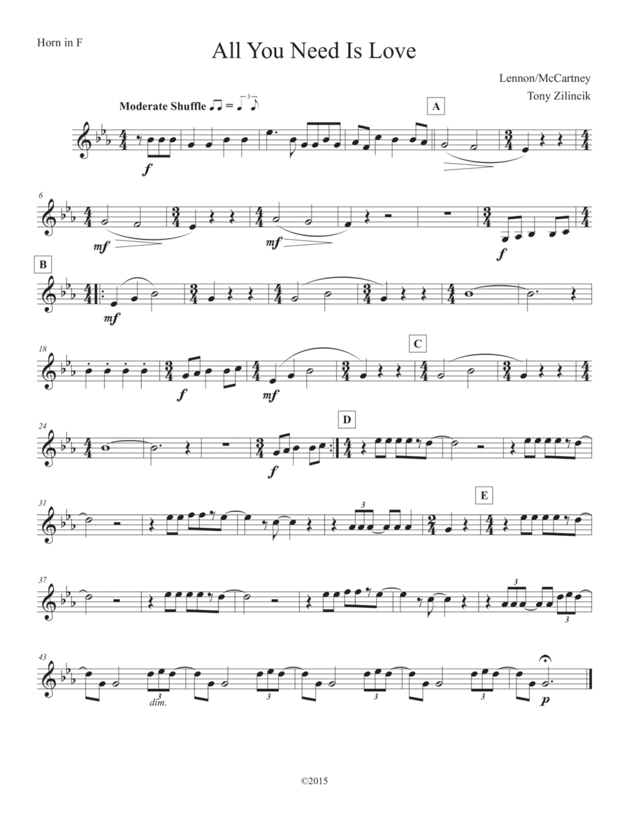 All You Need Is Love (arr. Tony Zilincik)