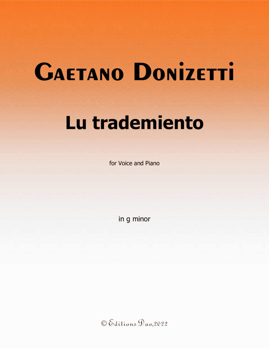 Lu trademiento, by Donizetti, in g minor (arr. Editions Dao)