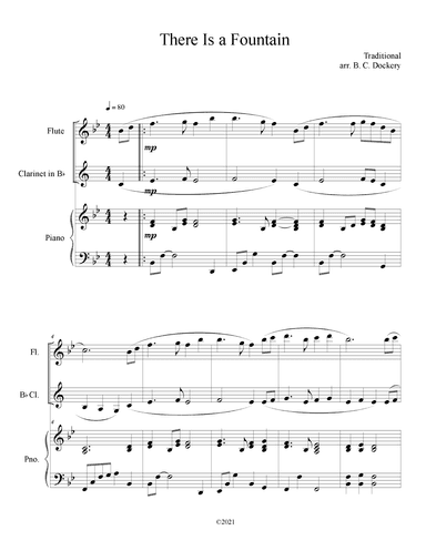 There is a Fountain (Flute and Clarinet Duet with Piano Accompaniment) (arr. B. C. Dockery)