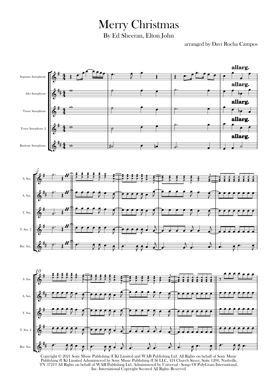 Merry Christmas (arr. Davi Rocha Campos)