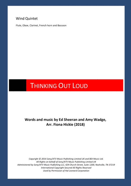 Thinking Out Loud (arr. Fiona Hickie)