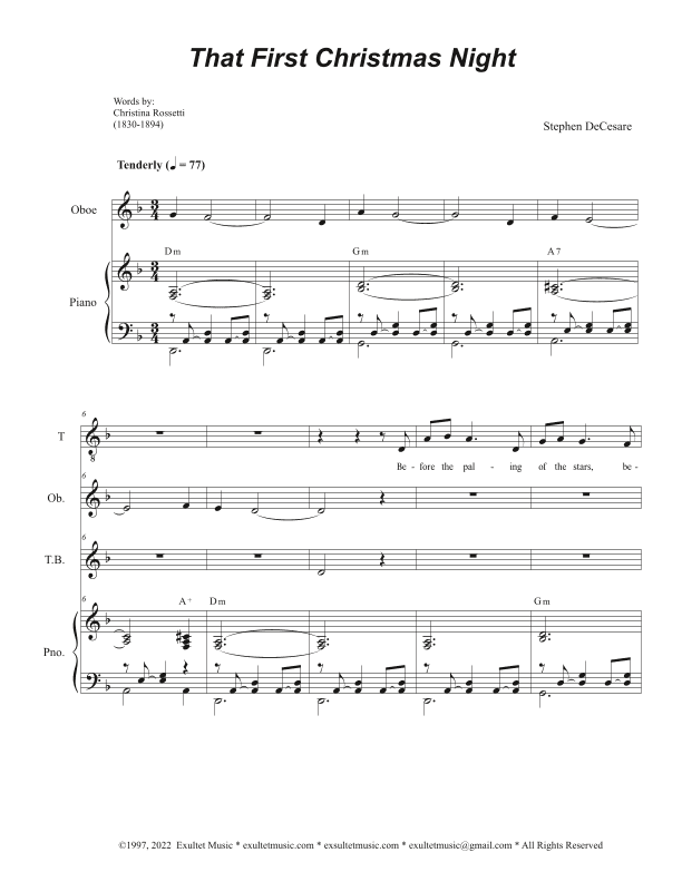 That First Christmas Night (Duet for Tenor and Bass solo)