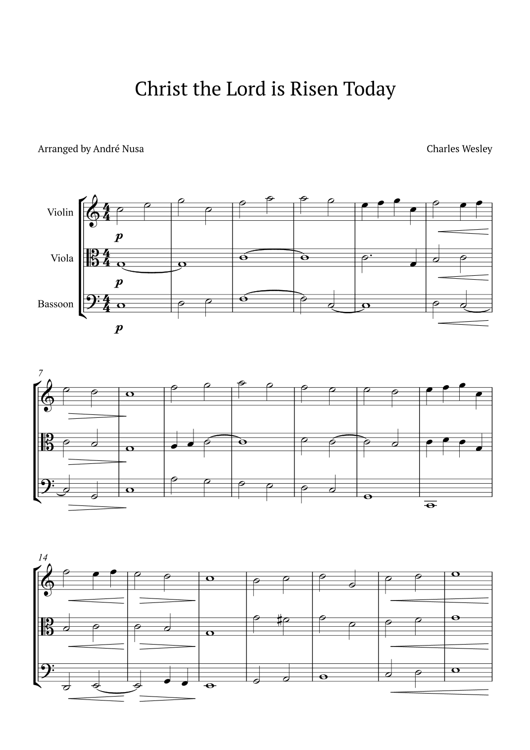 Christ the Lord is Risen Today (arr. André Nusa)