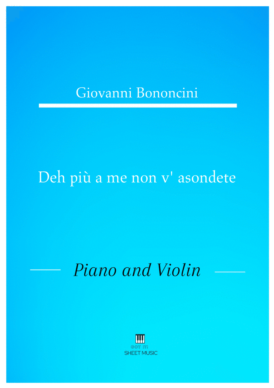 Giovanni Bononcini - Deh pi a me non v_asondete (Piano and Violin) (arr. ANDRE LAITANO)