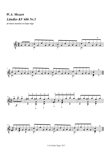 Landler KV 606 no.5 for Guitar (arr. Stefan Niggl)