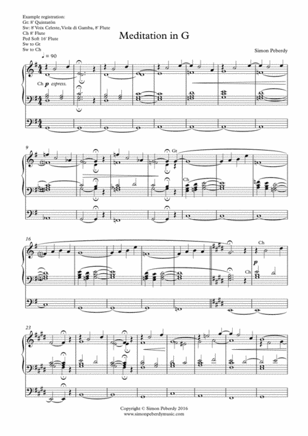 Organ Meditation in G by Simon Peberdy