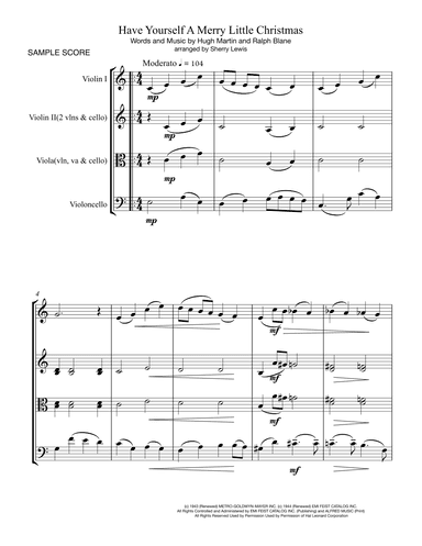 Have Yourself A Merry Little Christmas  from MEET ME IN ST. LOUIS (arr. Sherry Lewis Publishing)