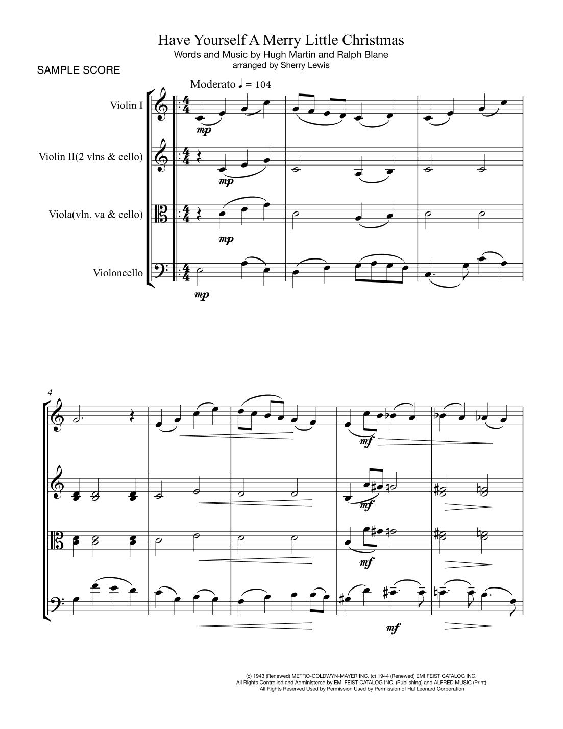 Have Yourself A Merry Little Christmas  from MEET ME IN ST. LOUIS (arr. Sherry Lewis Publishing)