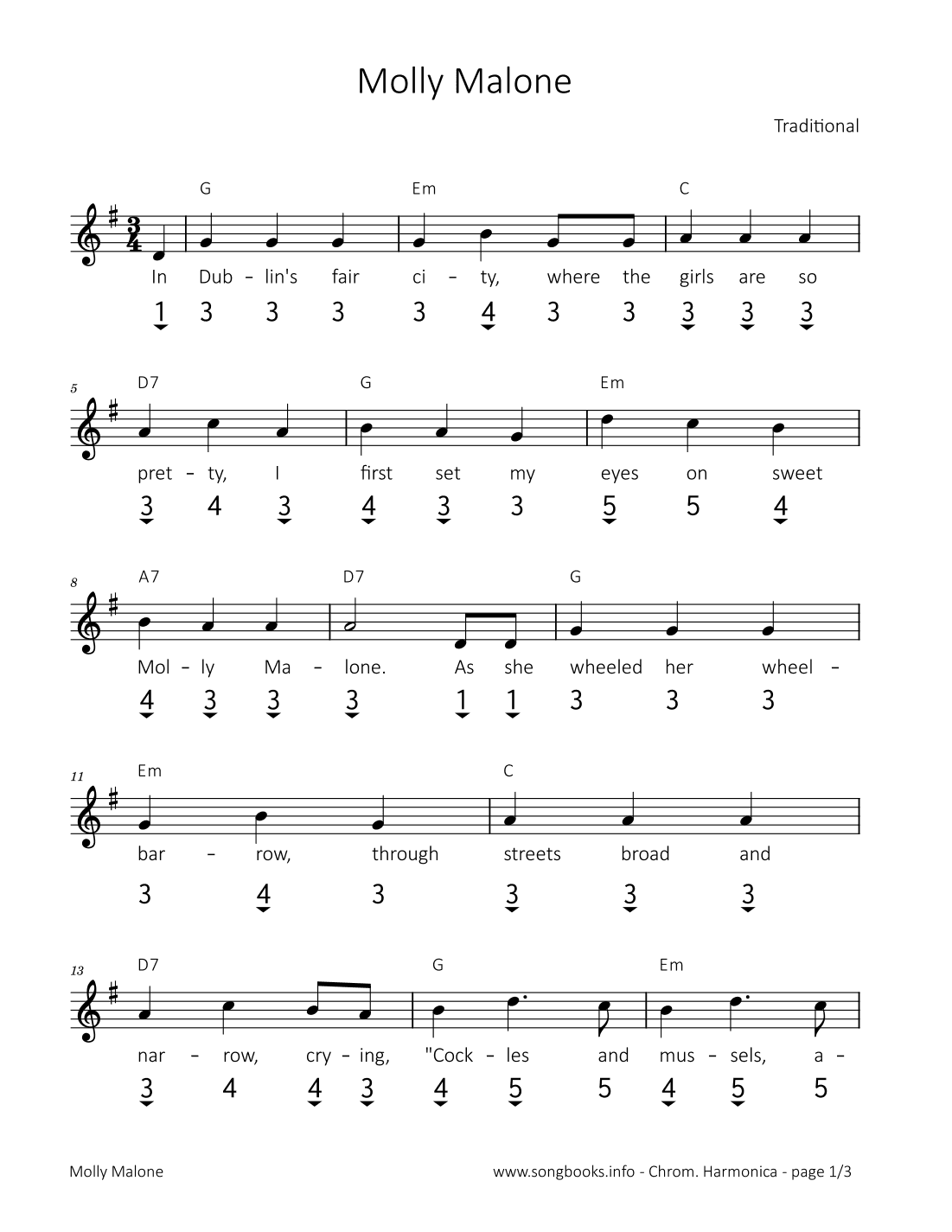 Molly Malone (arr. songbooks.info)