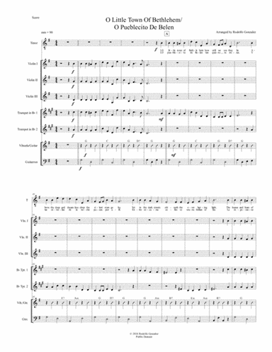 O Little Town Of Bethlehem/O Pueblecito De Belen for Mariachi Ensemble (arr. Rodolfo Gonzalez)