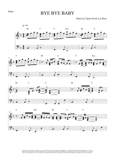 Bye Bye Baby (arr. The Sheet Music Library)