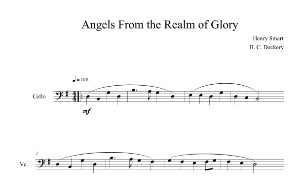 Angels From the Realm of Glory (Cello Solo) (arr. B. C. Dockery)