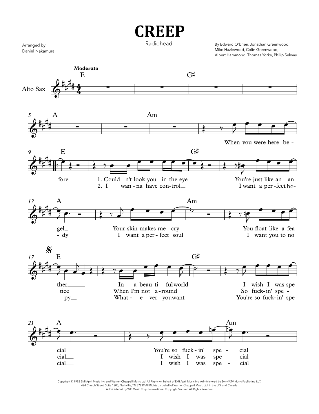 Creep (arr. Daniel Nakamura)