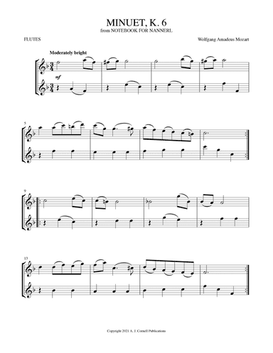 Minuet, K. 6 (from Notebook for Nannerl) (arr. Mark Phillips)