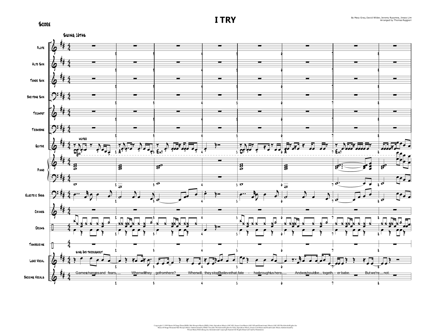 I Try (arr. Thomas Ruggieri)