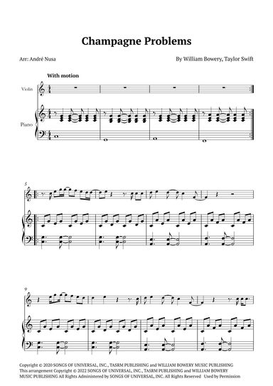 Champagne Problems (arr. André Nusa)