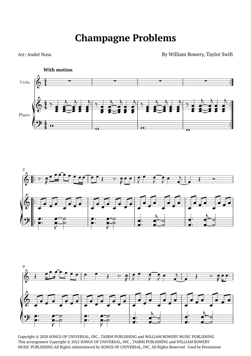 Champagne Problems (arr. André Nusa)