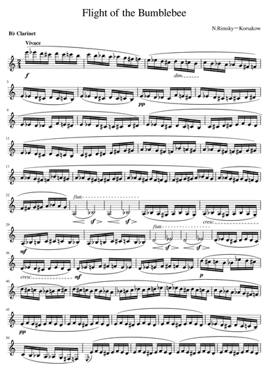 N.Rimsky-Korsakow: Flight of the Bumblebee for B?Clarinet and piano (arr. Saho Omukai)